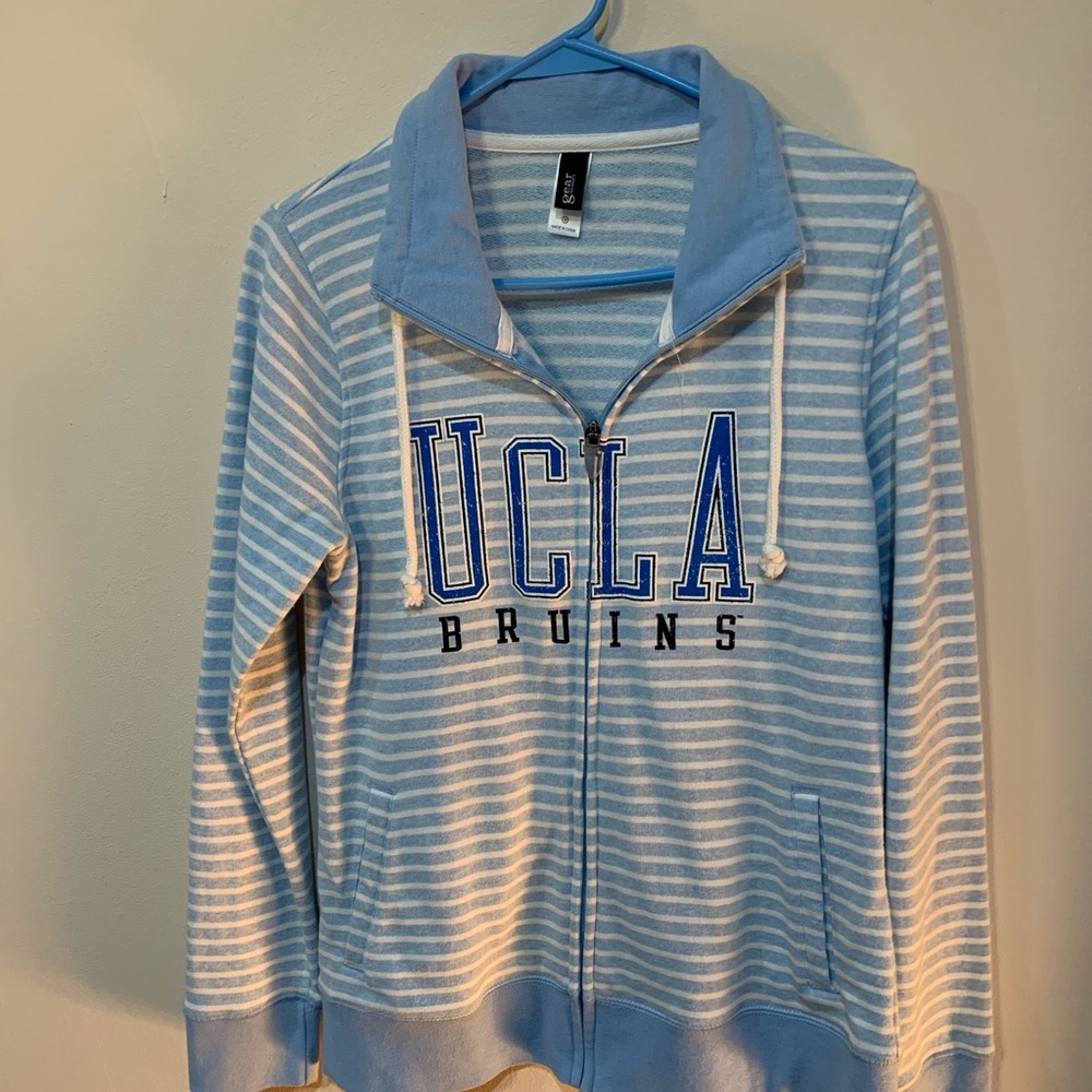 UCLA Ladies Bruins Sweatshirt M Bl/Wh stripe A8